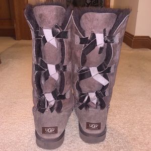UGG Waterproof Bailey Bow Tall II Suede Chocolate